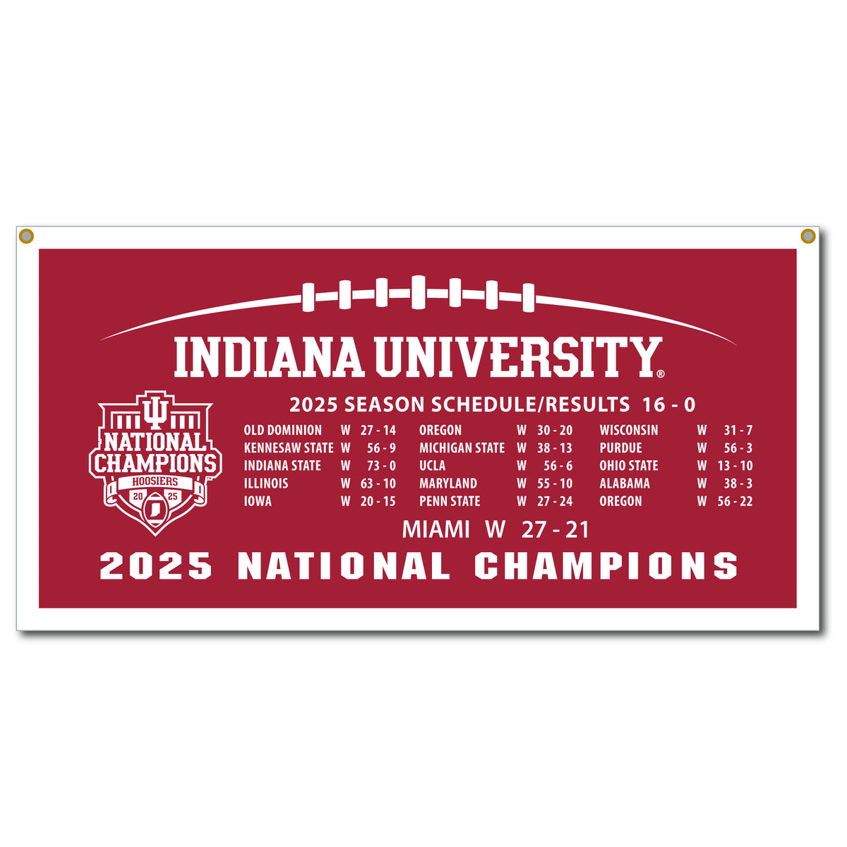 Indiana Hoosiers 2025 National Championship Banner