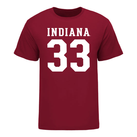 Indiana Hoosiers #33 Garrett Reese Student Athlete Football T-Shirt - Front View