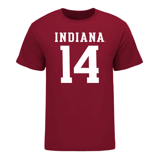 Indiana Hoosiers #14 Maverick Geske Student Athlete Football T-Shirt - Front View