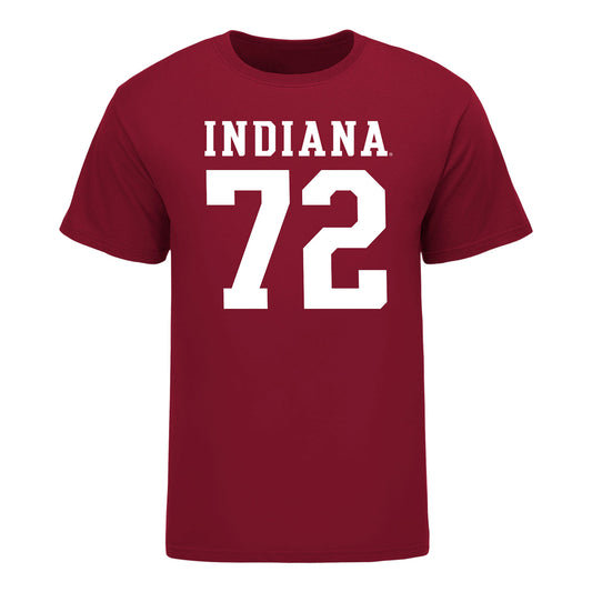 Indiana Hoosiers #72 Adedamola Ajani Student Athlete Football T-Shirt - Front View