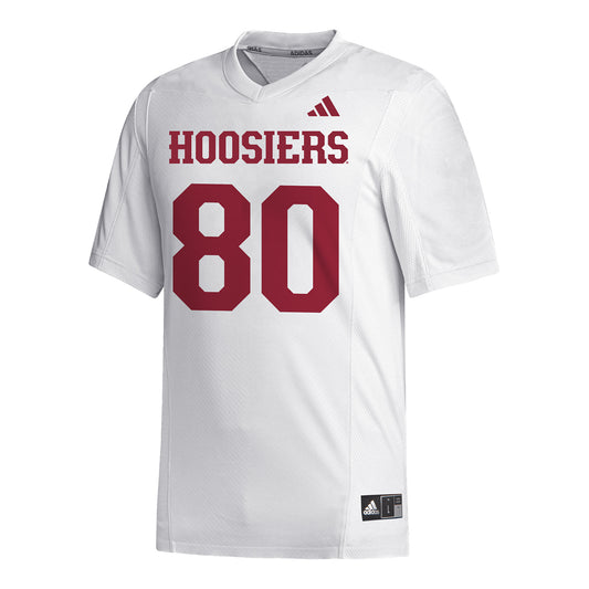 Indiana Hoosiers Adidas #80 Charlie Becker Student Athlete White Football Jersey