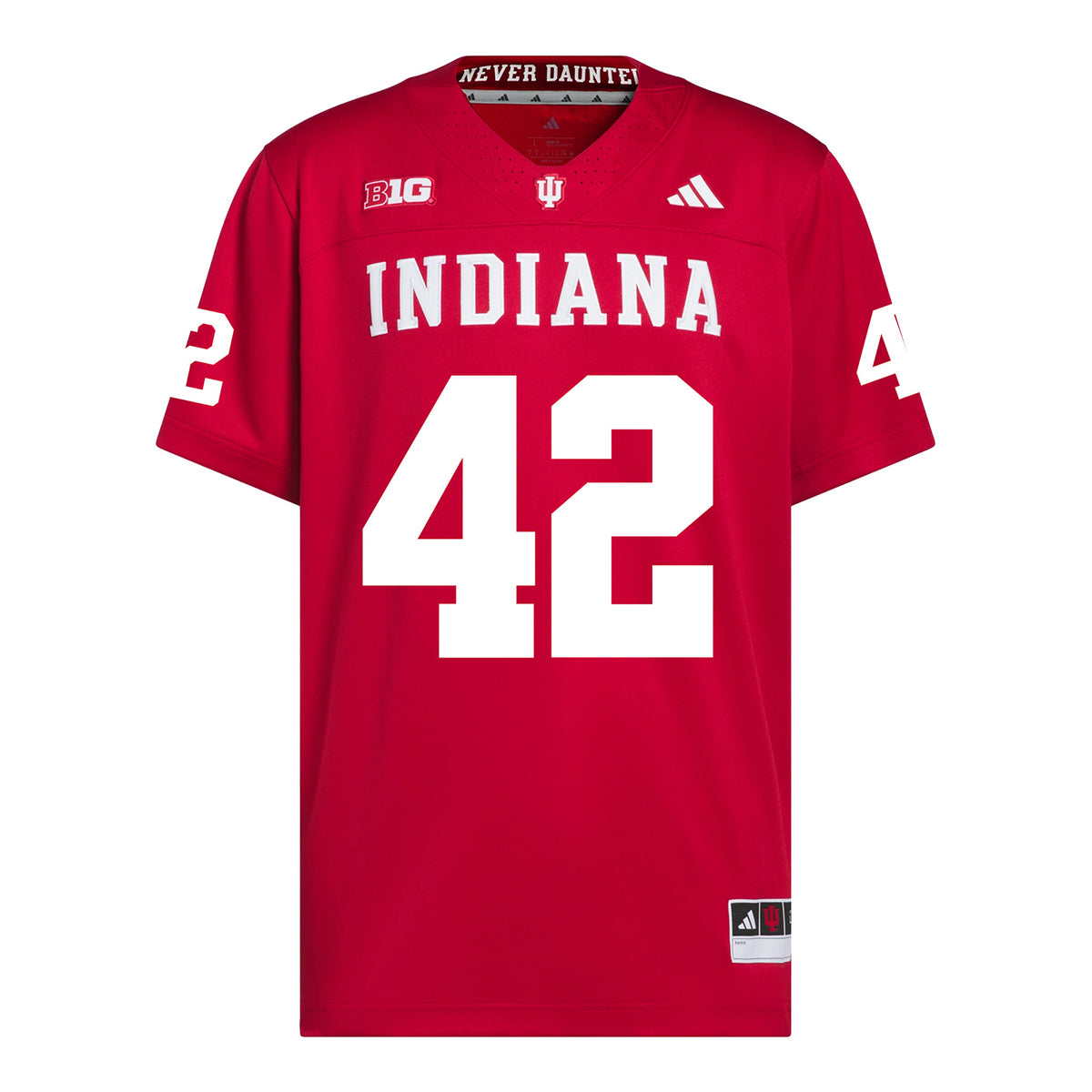 Indiana Hoosiers Adidas Football Student Athlete #42 Kevontay Hugan Premier Football Jersey