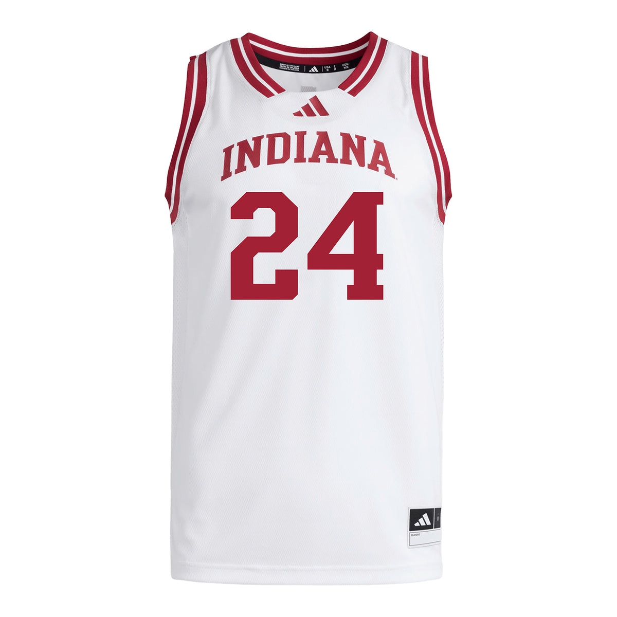 Indiana Hoosiers Adidas #24 Vaughn Karvala Student Athlete White Basketball Jersey