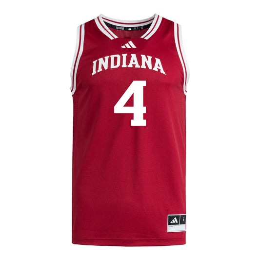 Indiana Hoosiers Adidas #4 Sydney Fenn Student Athlete Crimson Basketball Jersey