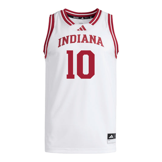 Indiana Hoosiers Adidas #10 Camille Pangonis Student Athlete White Basketball Jersey