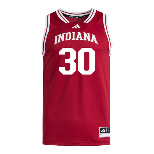 Indiana Hoosiers Adidas #30 Zoe Jackson Student Athlete Crimson Basketball Jersey - Front View