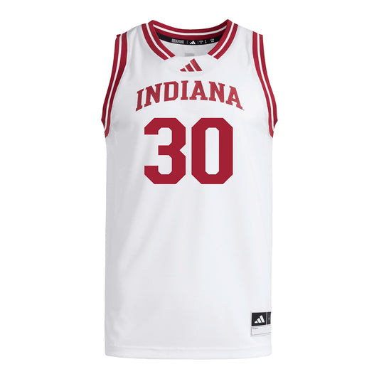 Indiana Hoosiers Adidas #30 Zoe Jackson Student Athlete White Basketball Jersey - Front View