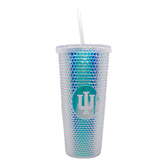 Indiana Hoosiers 24 Oz. Iridescent Studded Tumbler - Front View
