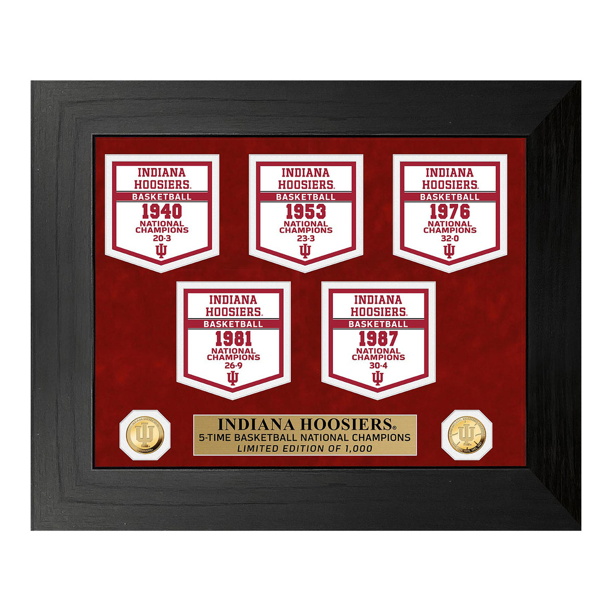 5 Time Basketball National Champions Deluxe Banner Photo Mint