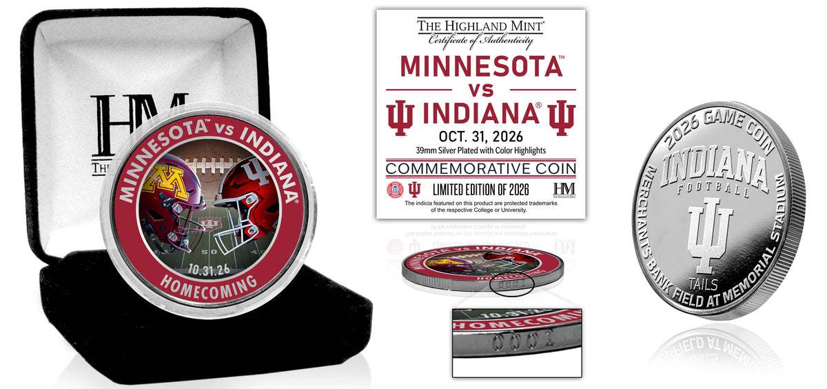 Indiana Hoosiers 2026 Homecoming Silver Plate Game Coin - Full Front View