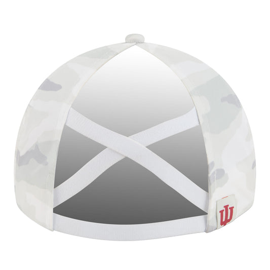 Indiana Hoosiers New Era Ladies 940 Ponytail Camo Hat - Back View