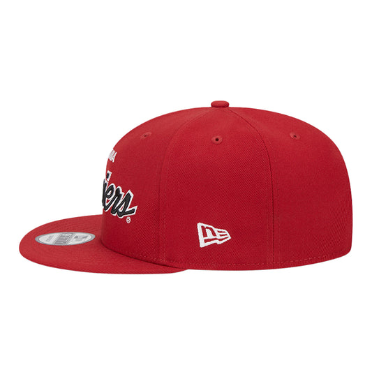 Indiana Hoosiers Retro Script Snap Crimson Adjustable Hat - Left View