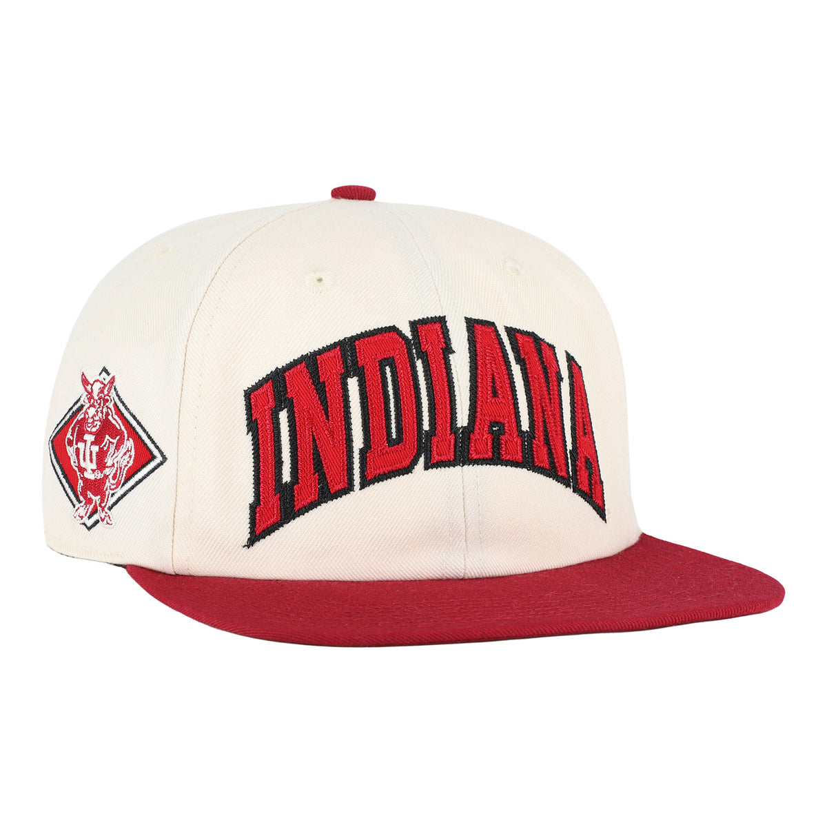 Indiana Hoosiers 47 Brand Snapback Captain Off Hand Hat - Front Right View