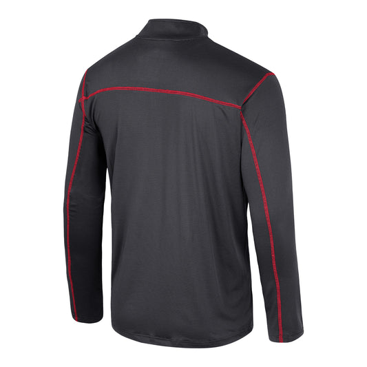 Indiana Hoosiers Cameron 1/4 Zip Windshirt Black Jacket - Back View