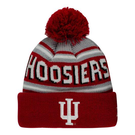 Indiana Hoosiers Crimson and Grey Knit Hat - Front View
