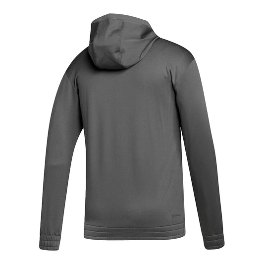 Indiana Hoosiers Adidas Sideline Locker Wordmark Grey Hood - Back View