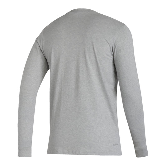Indiana Hoosiers Adidas Locker Issued By Long Sleeve Grey T-Shirt - Back View