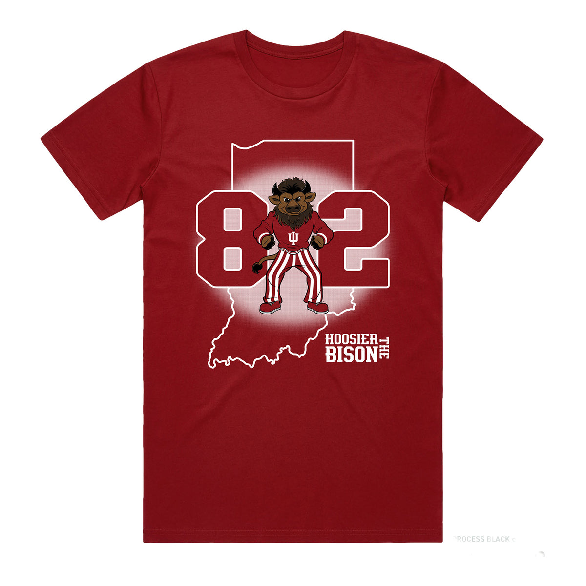 Indiana Hoosiers Hoosier the Bison 812 Indiana T-Shirt - Front View