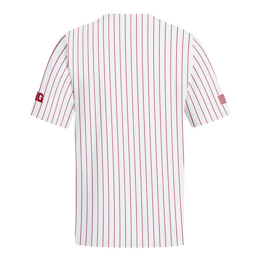 Indiana Hoosiers Adidas White Pinstripe Baseball Jersey