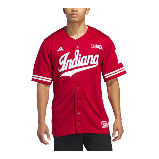 Indiana Hoosiers Adidas Reverse Retro Replica Baseball Crimson Jersey - Front View