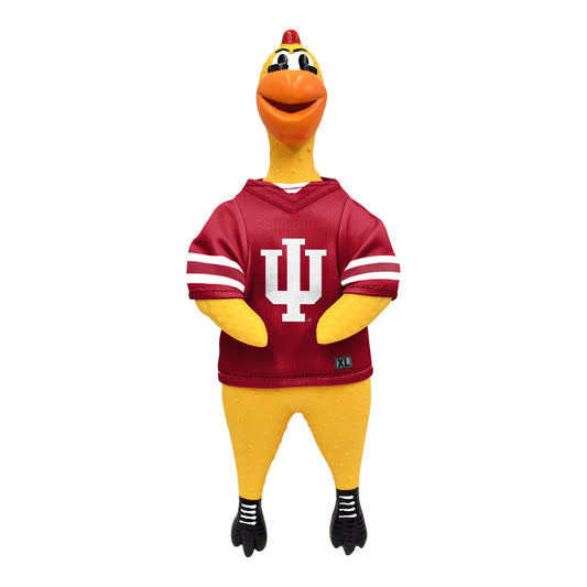 Indiana Hoosiers Pet Rubber Chicken Toy - Front VIew