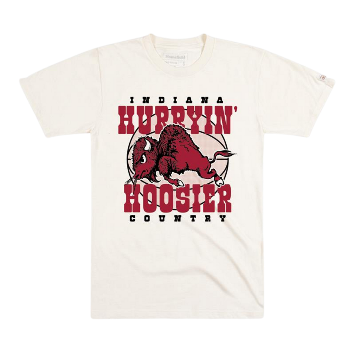 Homefield Indiana Hurryin Hoosiers Country Basketball Tee - Front View