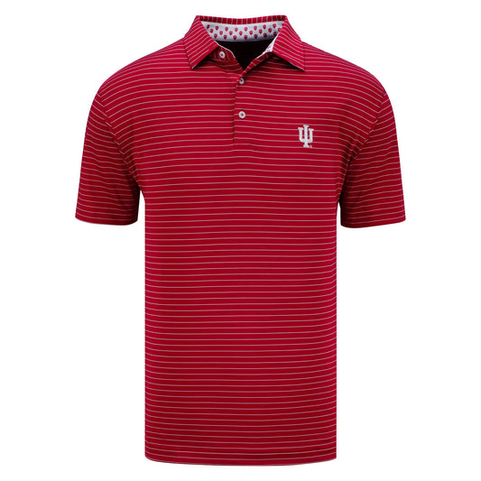 Indiana Hoosiers Performance Stripe Crimson Polo - Front View