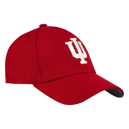 Indiana Hoosiers Adidas Coach Flex Crimson Hat - Front/Side View