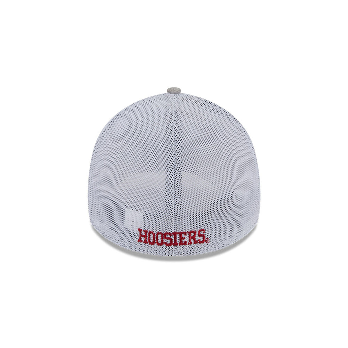 Indiana Hoosiers Primary Logo Heathered Mesh Back Flex Hat in Grey - Back View
