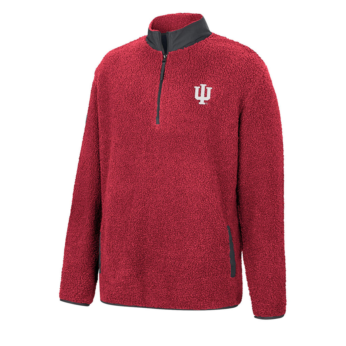 Indiana Hoosiers 1/4 Zip Sherpa Jacket in Crimson - Front View