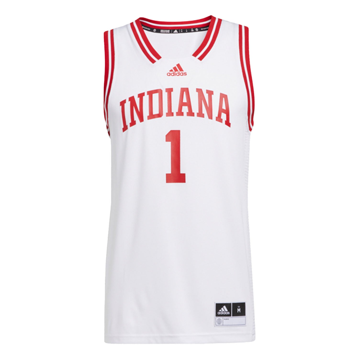adidas basketball gear Indiana Hoosiers Adidas Basketball Retro Swingman #1 White Jersey