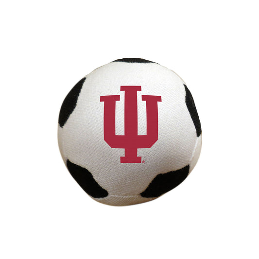 Indiana Hoosiers Plush Soccer Ball in White - Front View