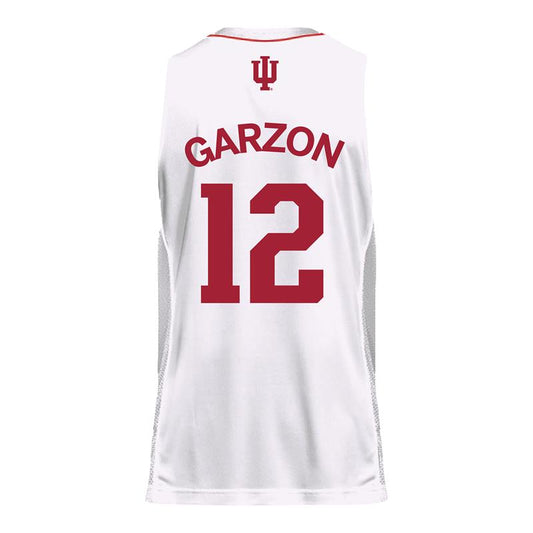 Indiana Hoosiers Adidas White Women's Basketball Student Athlete Jersey #12 Yarden Garzon - Back View