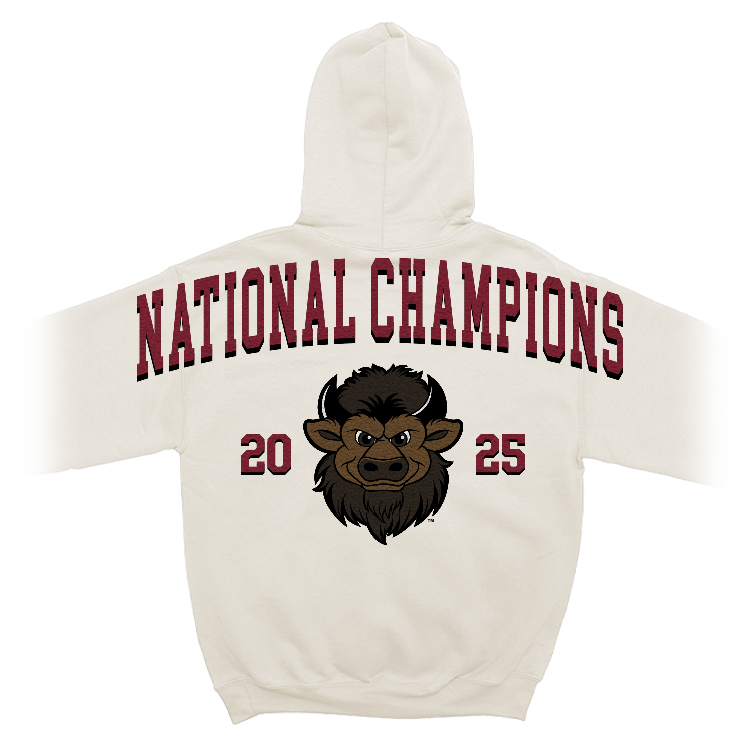 Indiana Hoosiers 2025 Bison National Champions White Hoodie