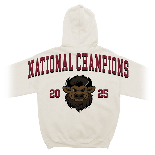 Indiana Hoosiers 2025 Bison National Champions White Hoodie