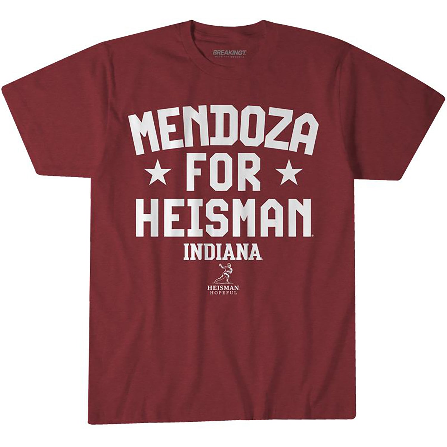 Indiana Hoosiers Football Breaking T Student Athlete Mendoza for Heisman T-Shirt