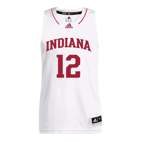Indiana Hoosiers Adidas White Women's Basketball Student Athlete Jersey #12 Yarden Garzon - Front View