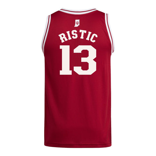 Indiana Hoosiers Adidas #13 Aleksa Ristic Student Athlete Crimson Basketball Jersey