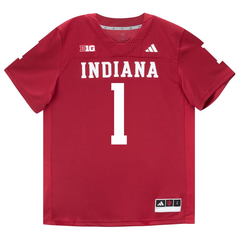 Indiana Hoosiers Adidas Football Student Athlete #1 Roman Hemby Premier Football Jersey - Front View