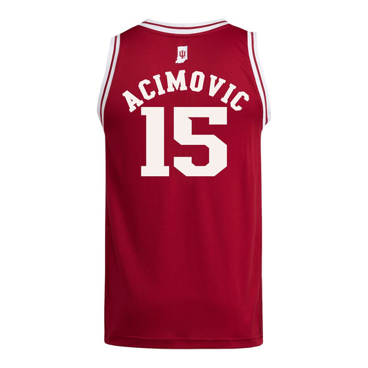 Indiana Hoosiers Adidas #15 Andrej Acimovic Student Athlete Youth Crimson Basketball Jersey
