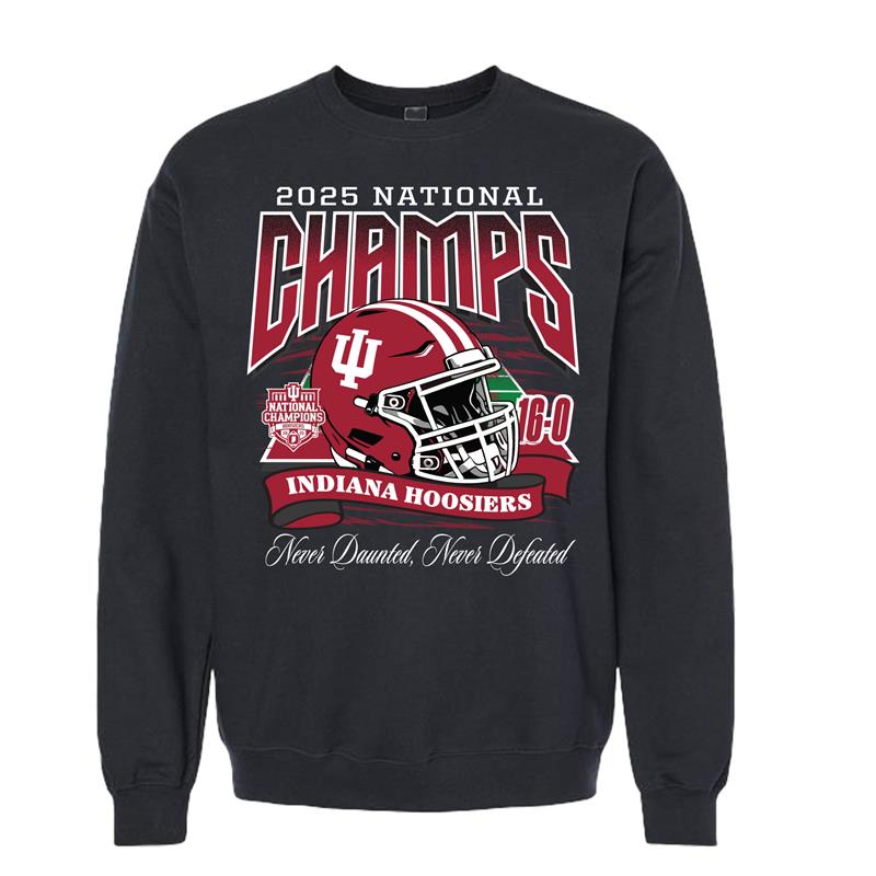 Indiana Hoosiers 2025 National Champs Helmet Crewneck