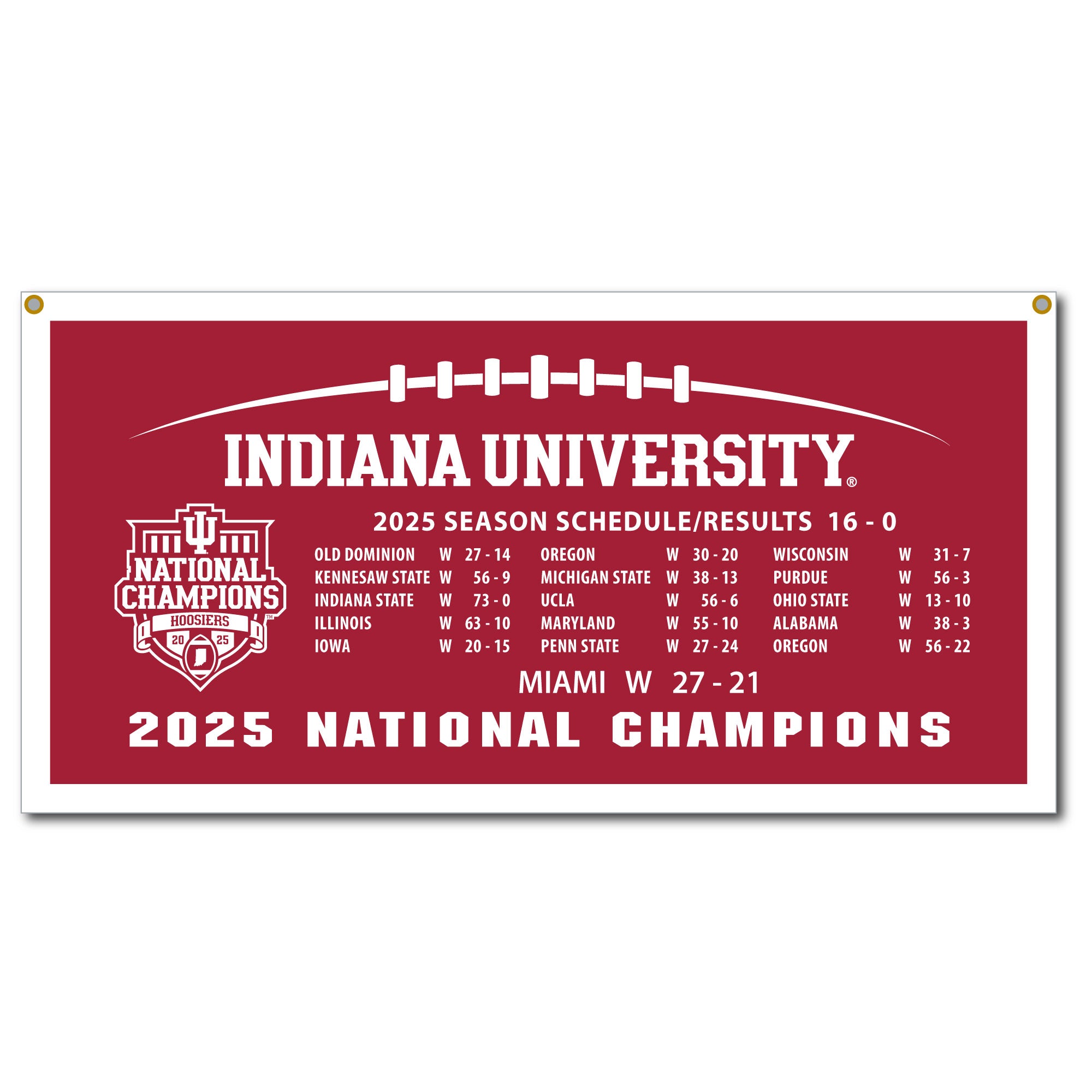 Indiana Hoosiers 2025 National Championship Banner