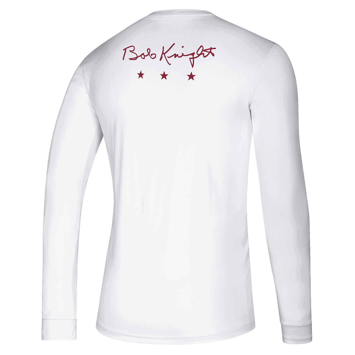 Bob Knight Shooting Long Sleeve White T-Shirt - Back View