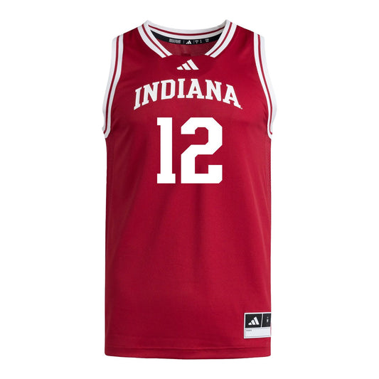 Indiana Hoosiers Adidas #12 Tucker DeVries Student Athlete Crimson Basketball Jersey