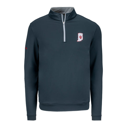 Indiana University Varsity Club Black State Outline Pullover