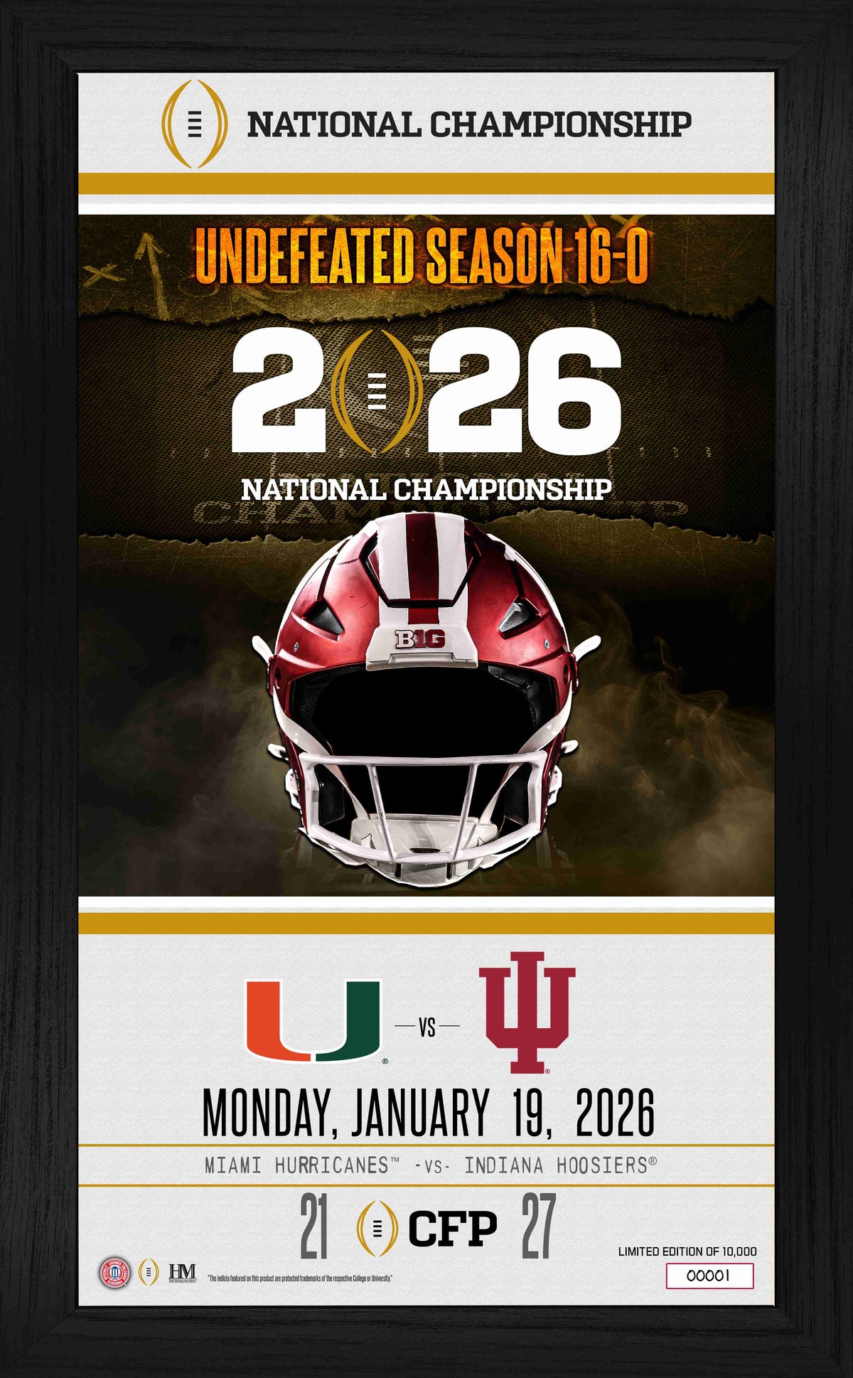 2025-26 CFP National Champions Game Day Frame