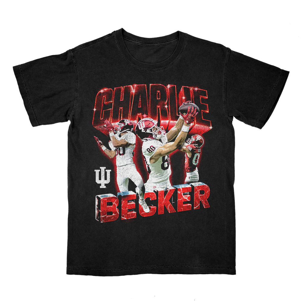 Indiana Hoosiers Football Student Athlete #80 Charlie Becker Collage T-Shirt