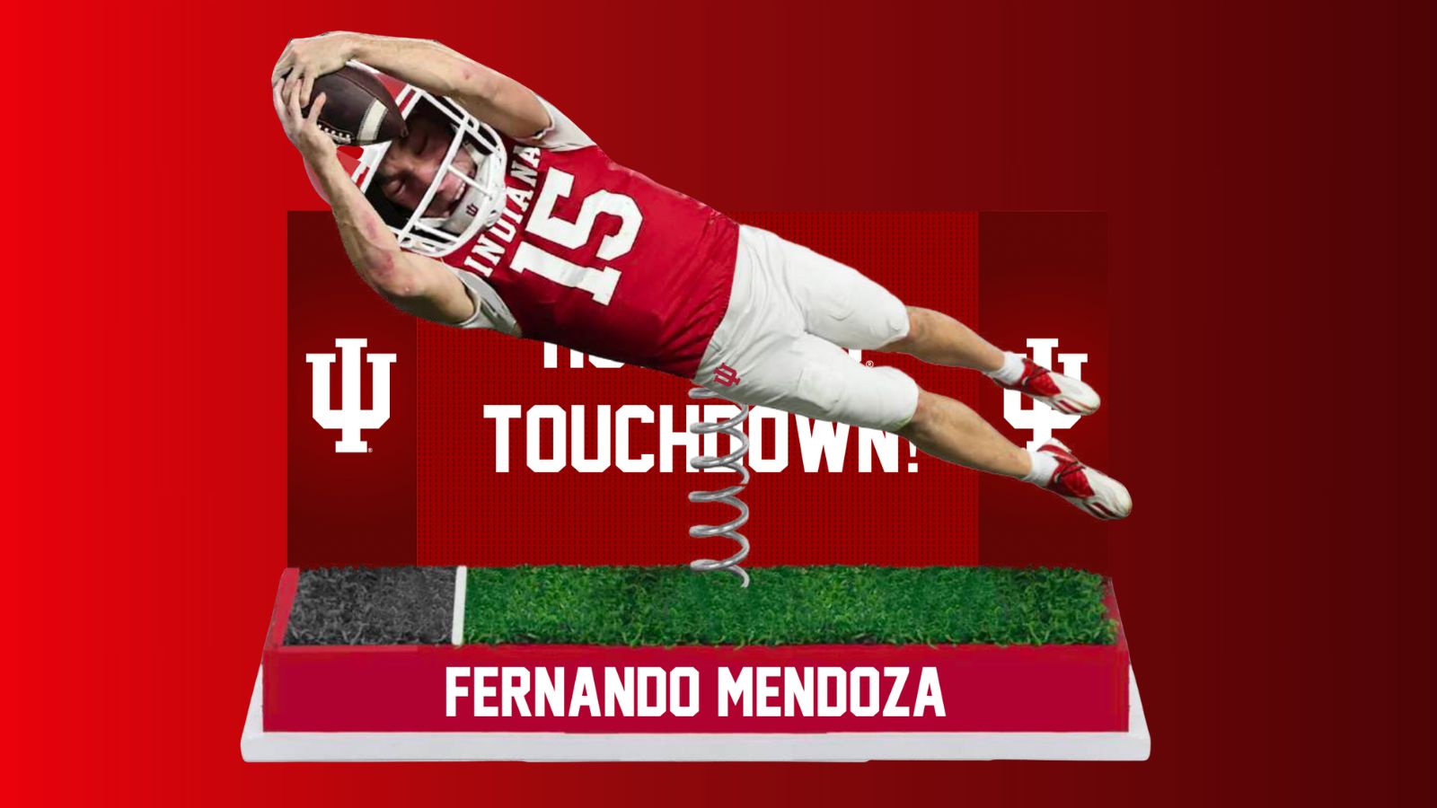 Indiana Hoosiers Fernando Mendoza Diving Touchdown Bobblehead