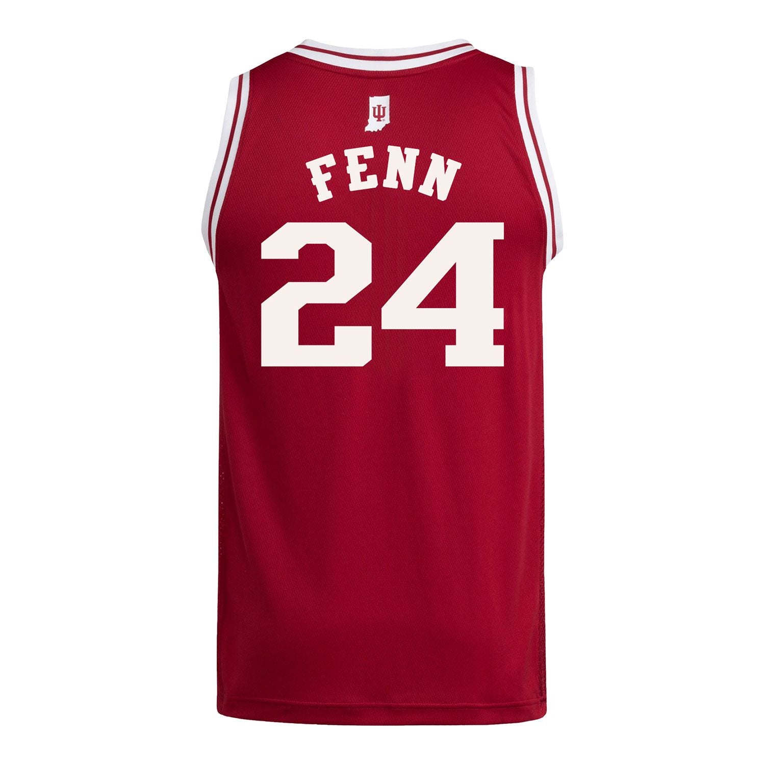Indiana Hoosiers Adidas #24 Sydney Fenn Student Athlete Youth Crimson Basketball Jersey - Back View