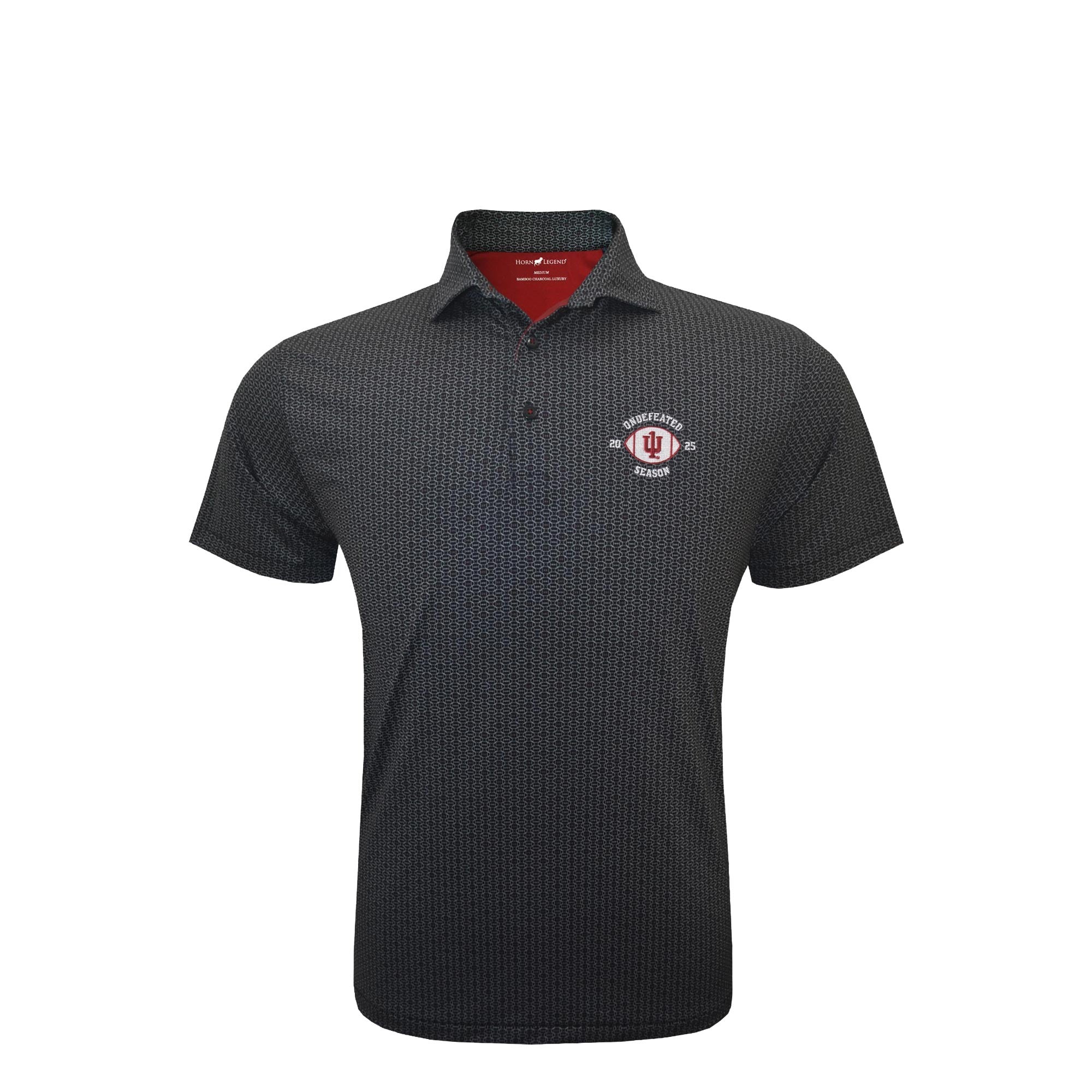 Horn Legend Indiana Hoosiers 2025 Undefeated Season Black Spiral Polo